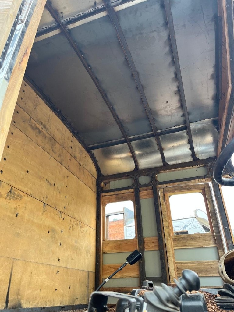 Truck cabin interior under fabrication