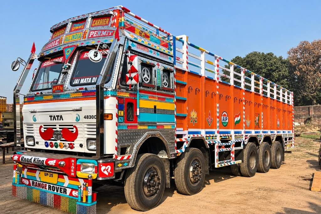 Open truck body on chassis